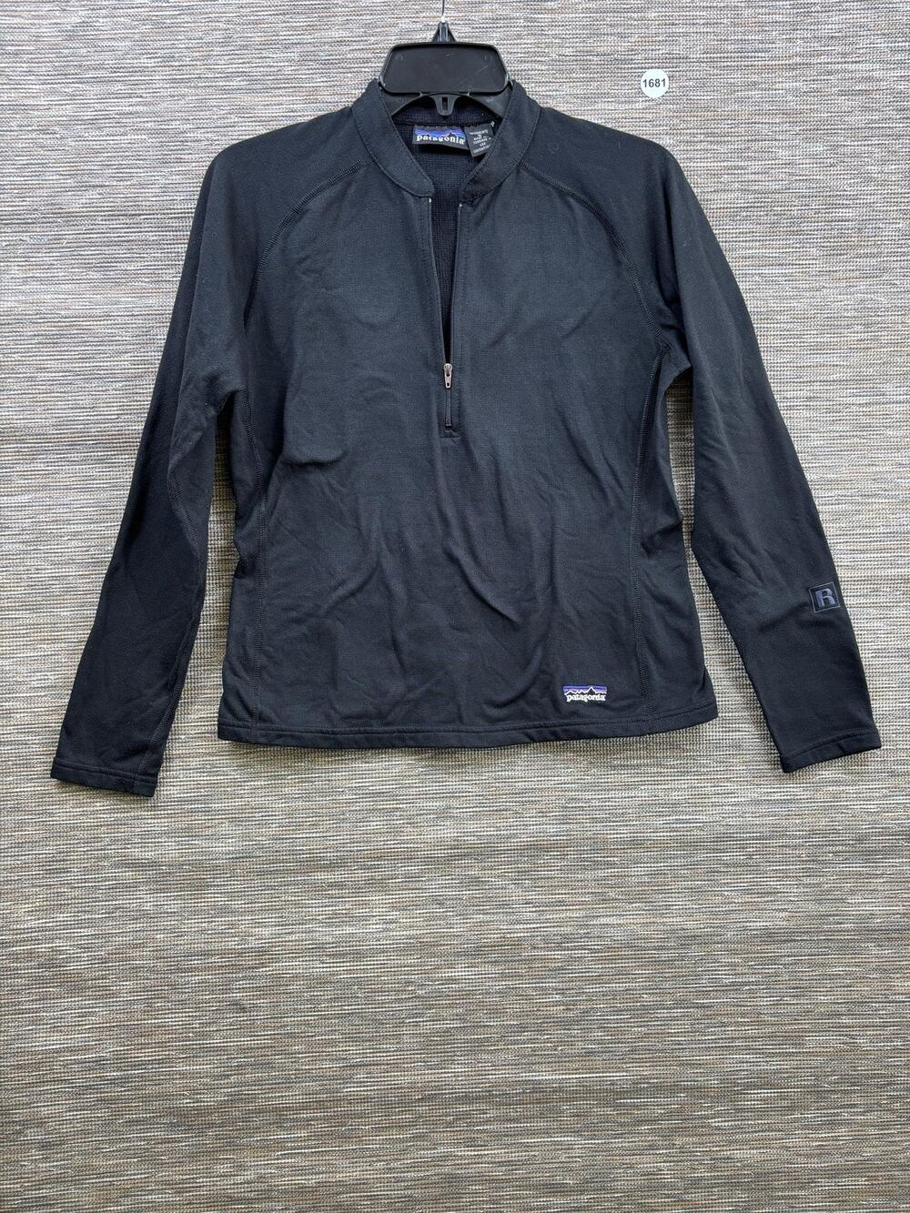 Patagonia Pullover Womens Size S Black 1/4 Zip Polartec Fleece Thermal Top